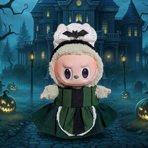 Disney Handmade Haunted Mansion Maid Inspired Dress and Headband Labubu Outfit